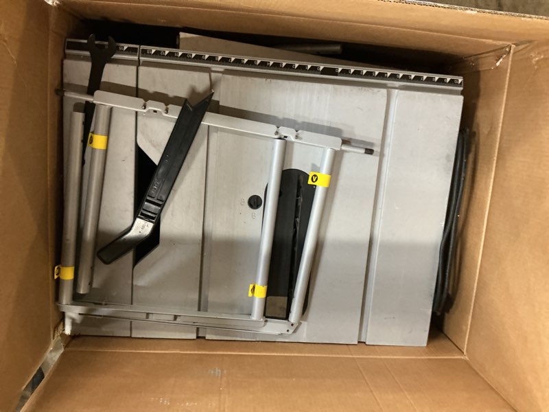 Condition photo showing As Is for kobalt 10-in 15-amp 120-volt corded portable jobsite table saw with folding stand
