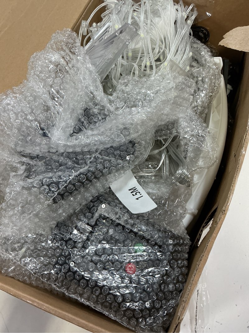 Condition photo showing As Is for 3 Pack Solar Christmas Cone Tree Lights, 4' 5' 6' Christmas Tree Light Show Dimmable with 8 Modes, Artificial Tree Lights with Topper Star for Xmas Indoor Outdoor Yard Decorations, Warm White Warm White-Solar