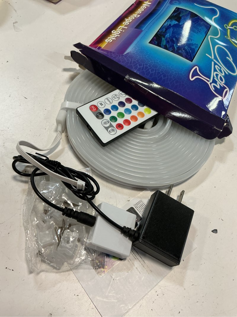 Condition photo showing Good Condition for 16.4FT DC24V RGB LED Neon Rope Lights with Remote/APP Control, Waterproof, Flexible, Multicolor, Modern Style for Bedroom, Room, Outdoors, Christmas Decor