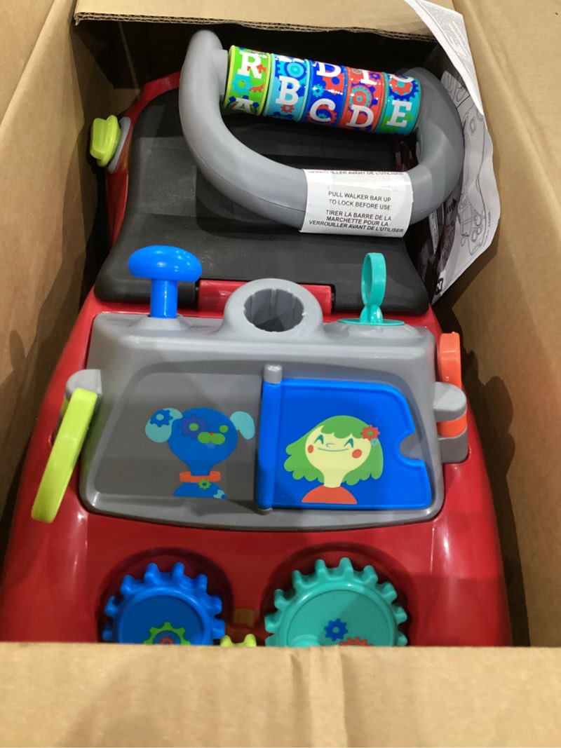 Condition photo showing Good Condition for radio flyer busy buggy, for toddlers 1-3, 3-in-1 push walker ride on car with 17 sensory activities, anti-tip feature, under-seat storage, horn and gears, 42 lb capacity, toddler ride on toys red