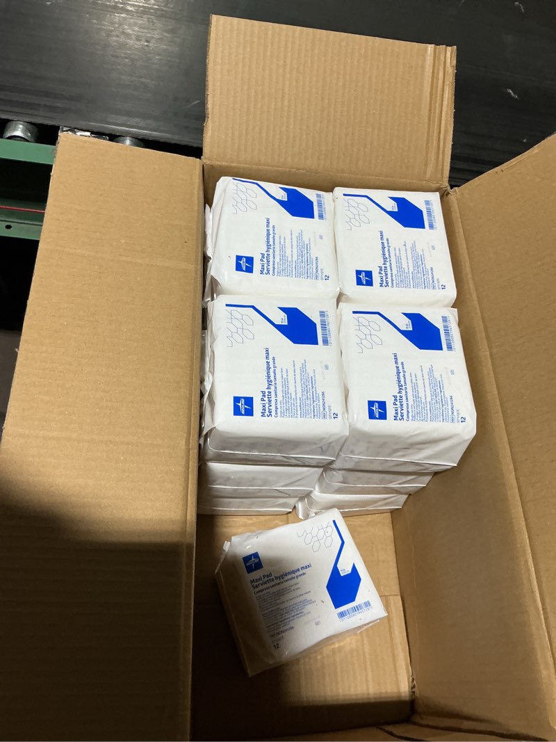 medline maxi sanitary pads with adhesive strip, 11", individually wrapped (pack of 288)