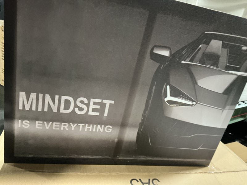 Condition photo showing Good Condition for Motivational Canvas Wall Art Lamborghini Posters Prints Entrepreneur Bundle Set 1 Pieces Mindset Is Everything Canvas Wall Art Decorations for Office Bedroom (18" W x 24" H)