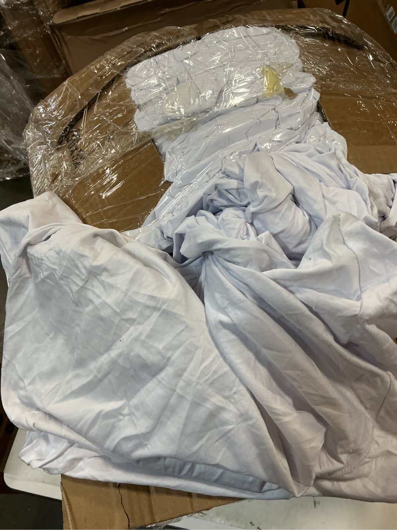 Condition photo showing As Is for LIUJIAYI 100 Pcs White Stretch Chair Covers - Premium Polyester Spandex Slipcovers for Wedding, Party, Banquet, Dining & Event Chairs White 100PCS