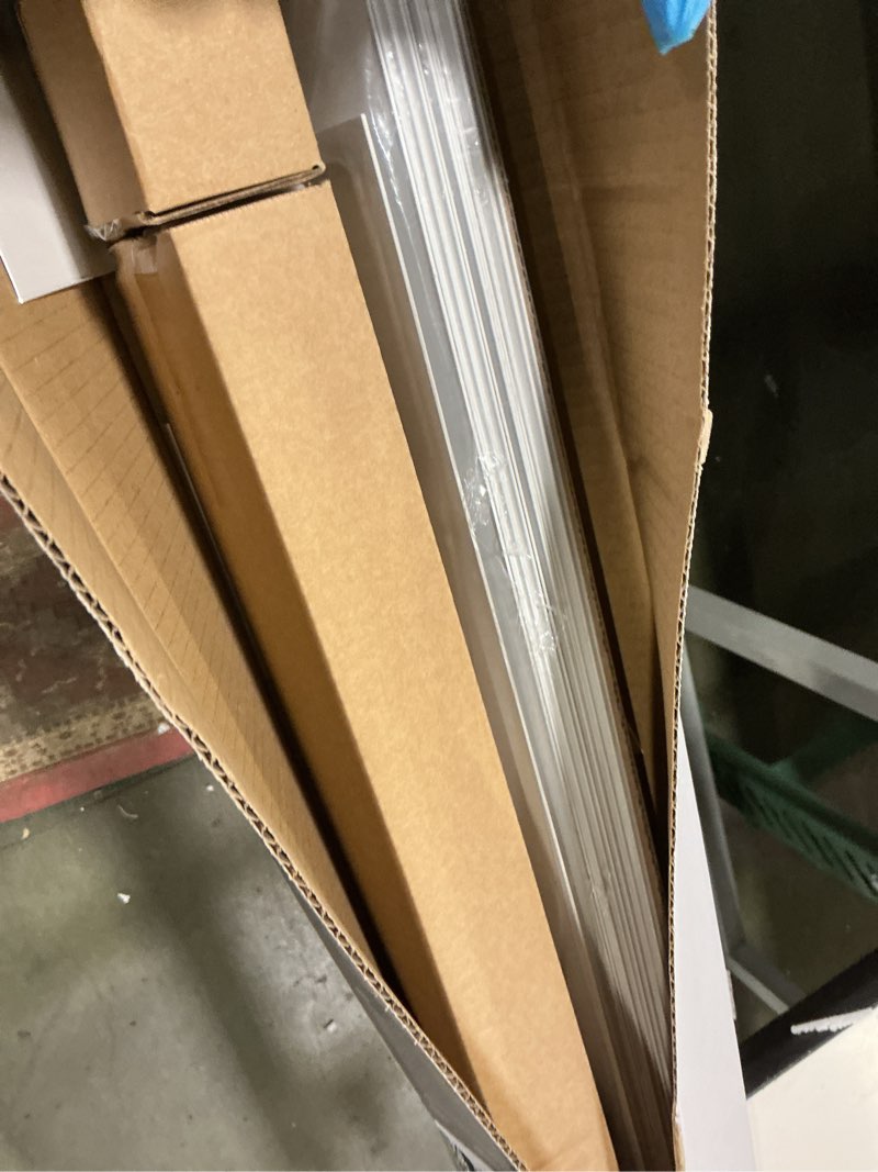 Condition photo showing As Is for today Project Source Room darkening vertical 3.5-in Slat Width 78-in x 84-in Cordless White