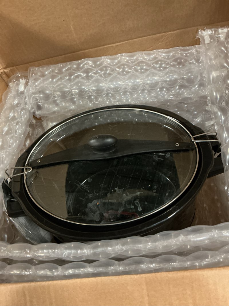 Condition photo showing As Is for hamilton beach slow cooker, extra large 10 quart, stay or go portable with lid lock, dishwasher safe crock, black (33195) 10 quarts black