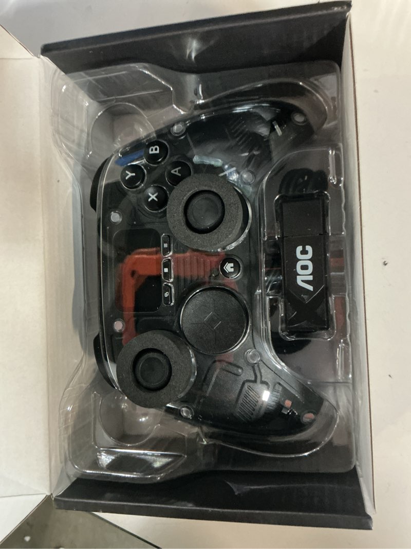Condition photo showing Good Condition for aoc pc controller — interactive screen wireless controller compatible with pc/switch/switch 2/ios/android, hall effect joystick & triggers, rgb lighting, adjustable vibration/turbo, 1000mah battery(black)