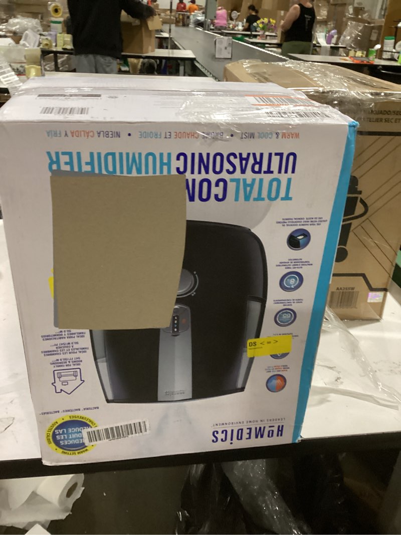 Condition photo showing New/Like New for homedics totalcomfort plus humidifier – large air humidifiers for bedroom, plants – top-fill 5.3l water tank with cool and warm mist, essential oil pads, colored night-light, black