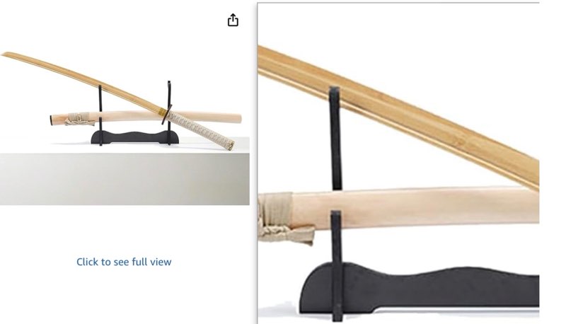 Katana Sword with Wooden Stand, Practice Sword with Gray Strap,Suit for Cosplay,Training