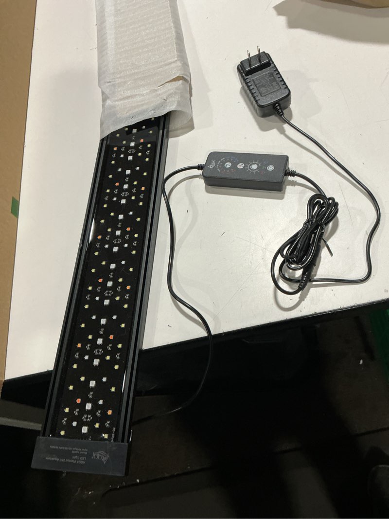 Condition photo showing As Is for hygger LED Aquarium Light with Timer, 20W Full Spectrum Fish Tank Plant Growth Lamp, 24 H Remote Control, Adjustable Brightness & 10 Colors, Extendable Bracket, Power-Off Memory, Fits 18-24 Inch Tank 20W for 18-24 inch tank