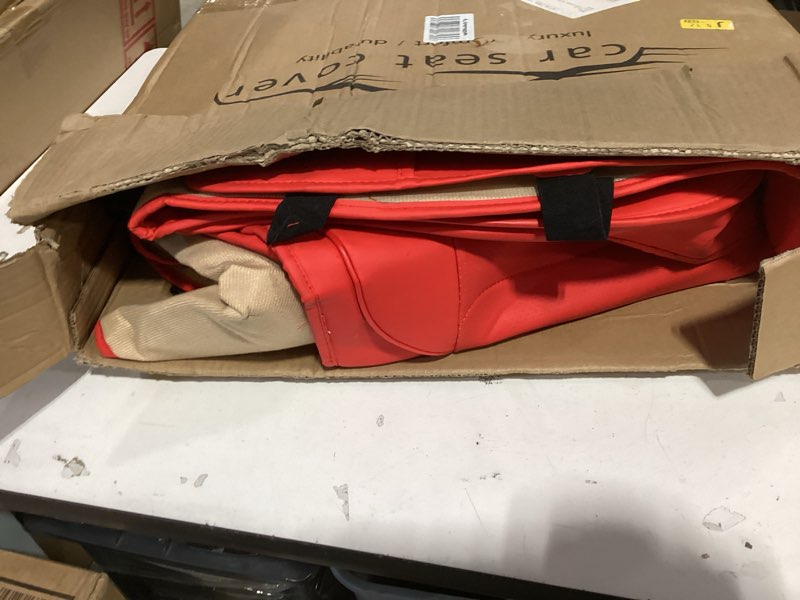 Condition photo showing As Is for red car seat covers,leather car seat cover, waterproof seat covers full set, fit rav4 accord altima rogue cx5 crv wine red red full set