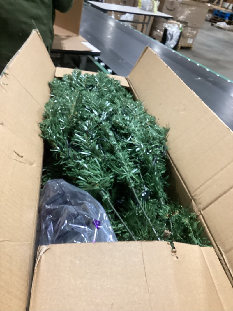 Condition photo showing Good Condition for 6ft Pre-Lit Artificial Christmas Tree, Premium Hinged Pine Christmas Tree with 300 Multicolor LED Lights, 1000 Branch Tips, Metal Stand, 11 Lighting Modes for Home, Party Decoration 5ft 11in Mc03