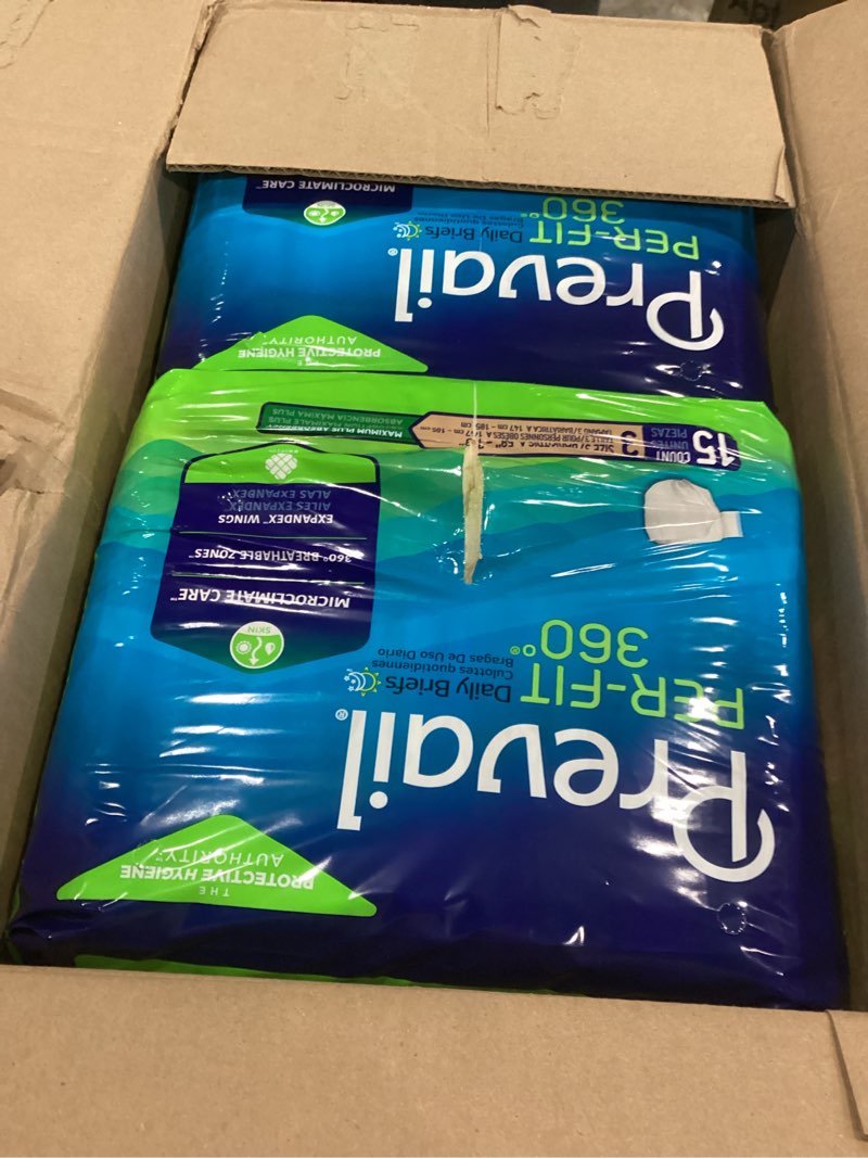 Condition photo showing As Is for Prevail Per-Fit 360 Incontinence Briefs, Maximum Plus Absorbency, Size Three, 60 Count Size 3