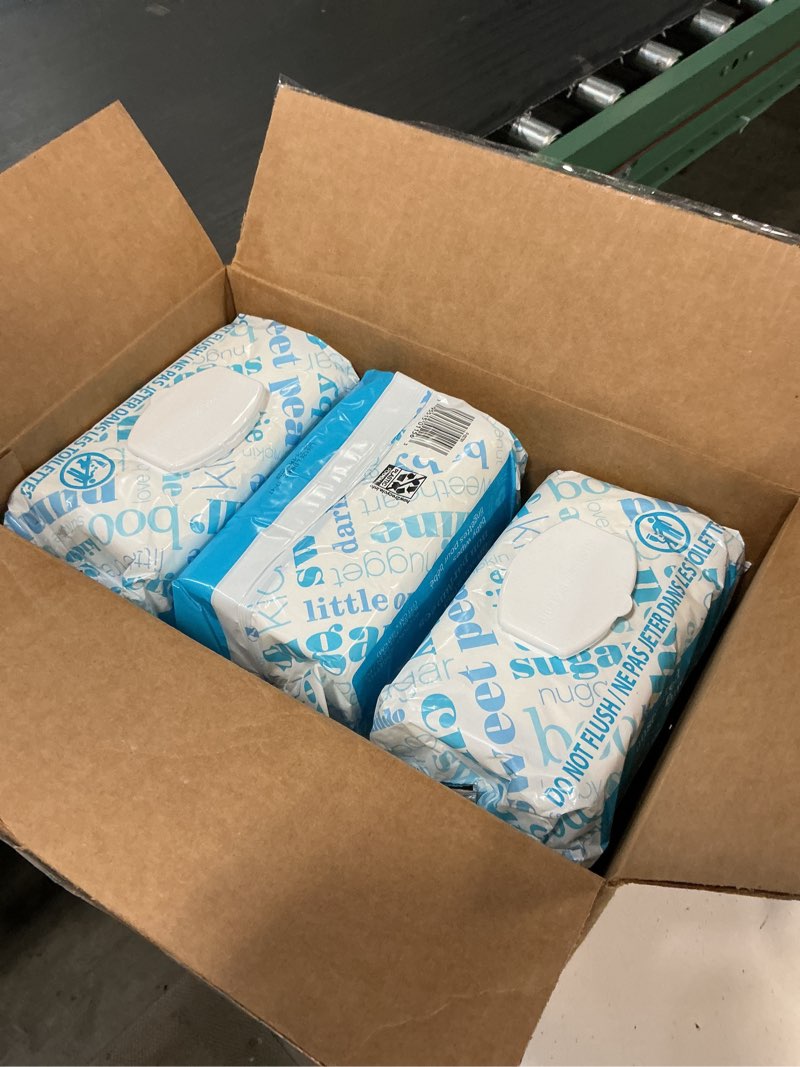 Condition photo showing New/Like New for amazon elements baby wipes, unscented, 810 count, flip-top packs