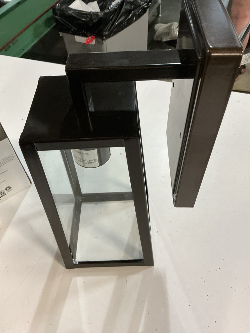 Condition photo showing Good Condition for better homes & gardens 12.5"h modern black outdoor wall light, st19 bulb not included