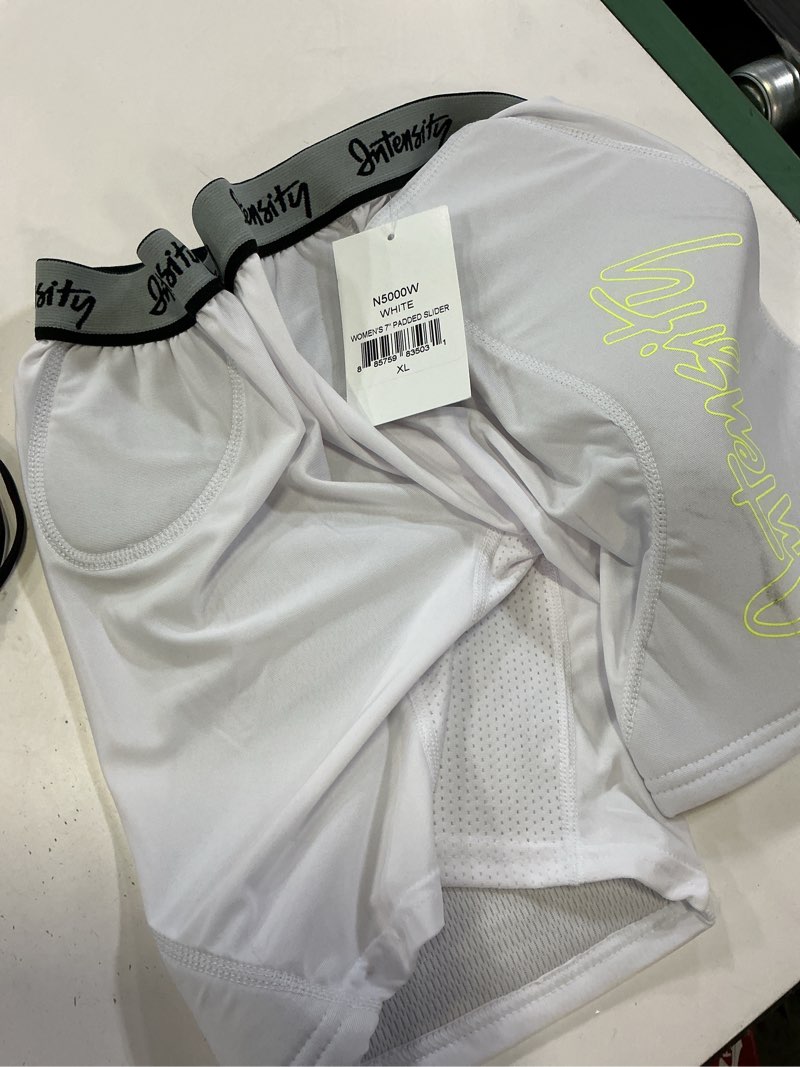 Condition photo showing New/Like New for intensity women's 7-inch hook slide low rise solid slider shorts