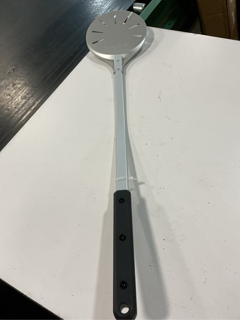 Condition photo showing Good Condition for ooni pizza turning peel - 7 inch aluminum perforated pizza peel, lightweight metal pizza turner with long handle, pizza tools, pizza oven accessories
