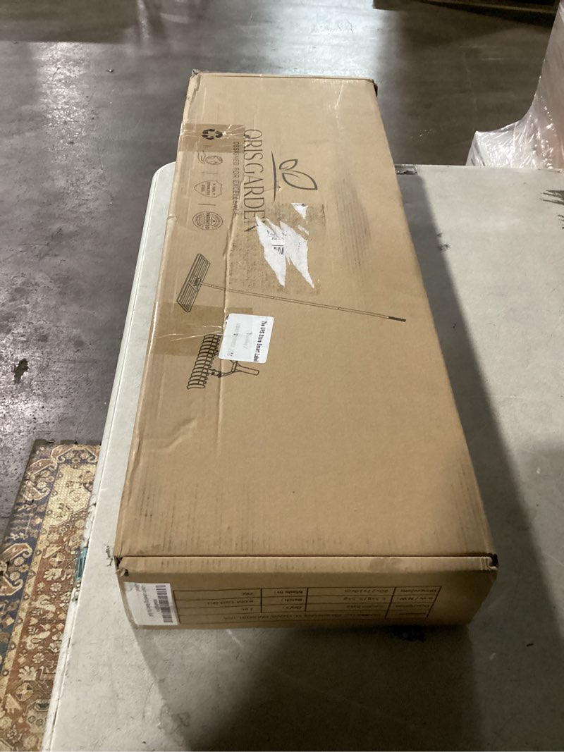 Condition photo showing Good Condition for oris garden® lawn leveling rake 30 inch - ground leveler for yard, sand, soil, grass - dirt leveling tool, heavy duty stainless steel rakes for golf, grading, gravel (30" leveling + thatch rake)
