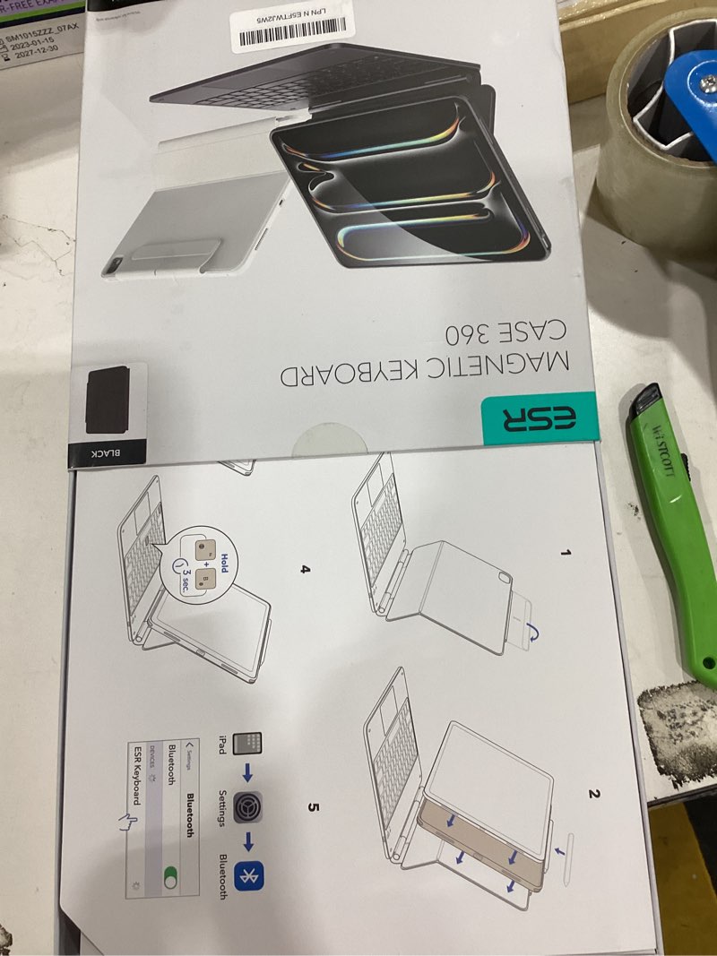 Condition photo showing Good Condition for ESR iPad Pro 13 Inch Case with Keyboard (M5/M4, 2025/2024), iPad Pro 13 Keyboard Case with Easy-Set Magnetic Stand, Portrait/Raised Modes for iPad Pro 13, Removable, Rebound 360 Series, Black