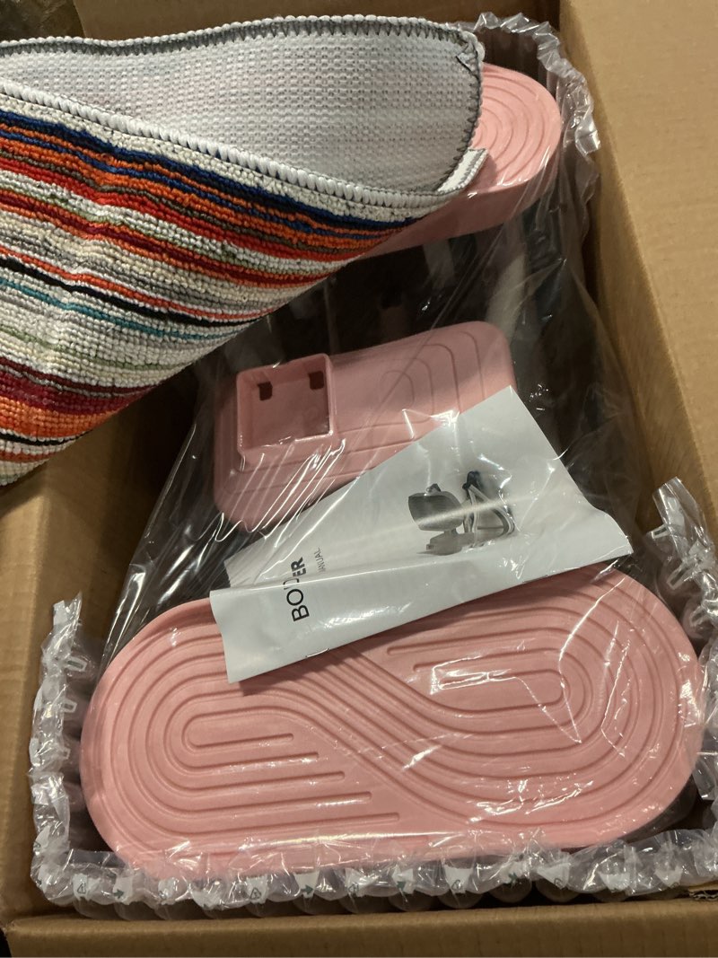 Condition photo showing Good Condition for rock stepper, side to side rock stepper exercise machine, low-impact balance board with digital counter and resistance band, 330 lbs weight capacity for full body workout balance pink