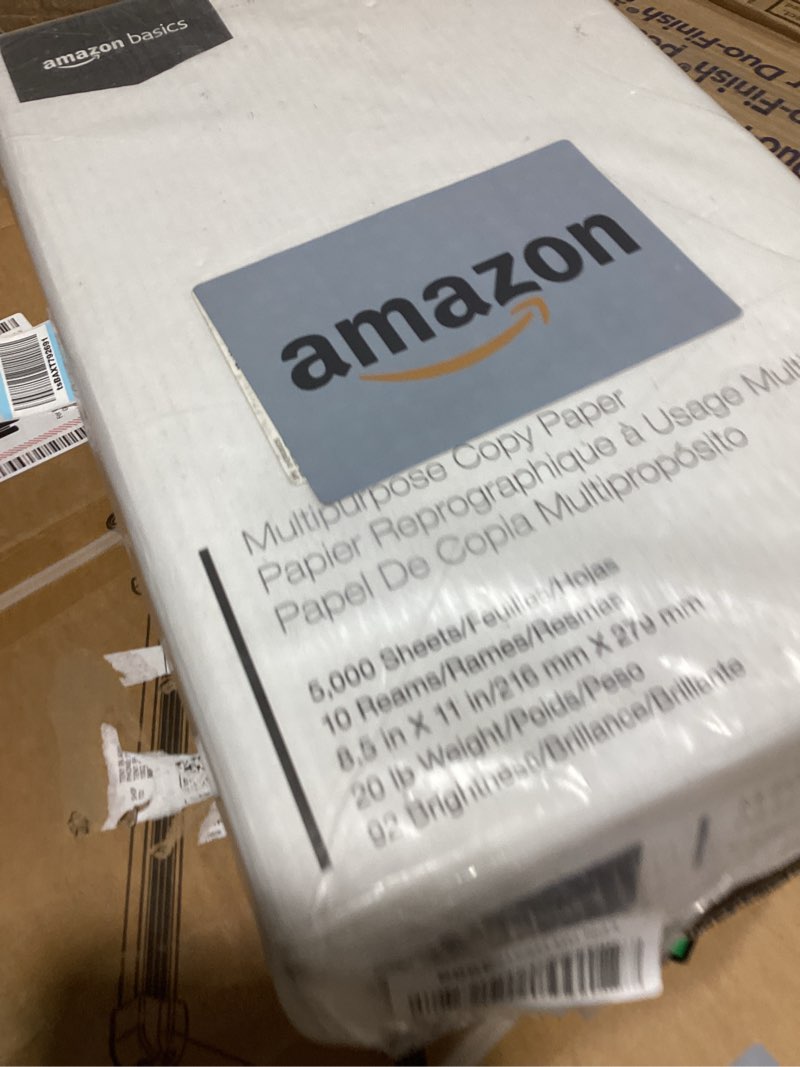 Condition photo showing New/Like New for Amazon Basics Multipurpose Copy Printer Paper, 20 lb, 8.5 x 11 Inches, 10 Reams (5,000 Sheets), 92 Bright, White 10 Reams | 5000 Sheets Letter (8.5x11)