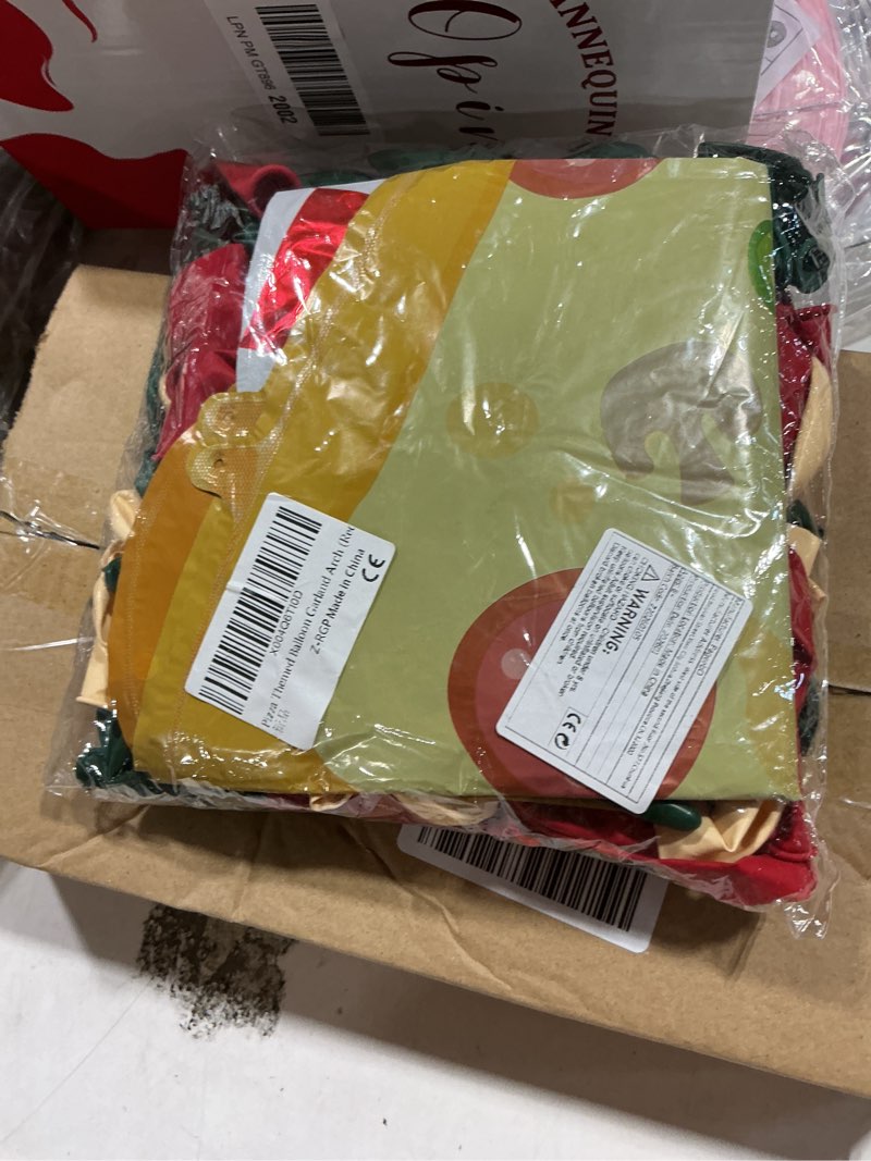 Condition photo showing New/Like New for pageebo pizza party decorations?150pcs red green ivory white balloons with pizza checkered balloons for pizza party favors bbq picnic birthday party decorations slice slice baby shower home decor