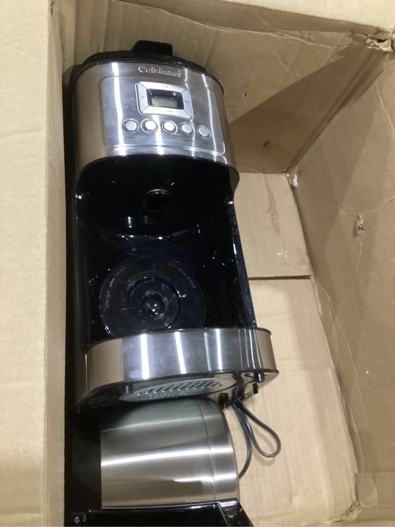Condition photo showing As Is for Cuisinart 12-Cup Coffee Maker, Programmable PerfecTemp Thermal Carafe Coffee Machine with 1-4 Cup Setting, Brew Strength Control and Brew Pause, Stainless Steel, DCC-3400NAS, Silver, USED, NOT TESTED