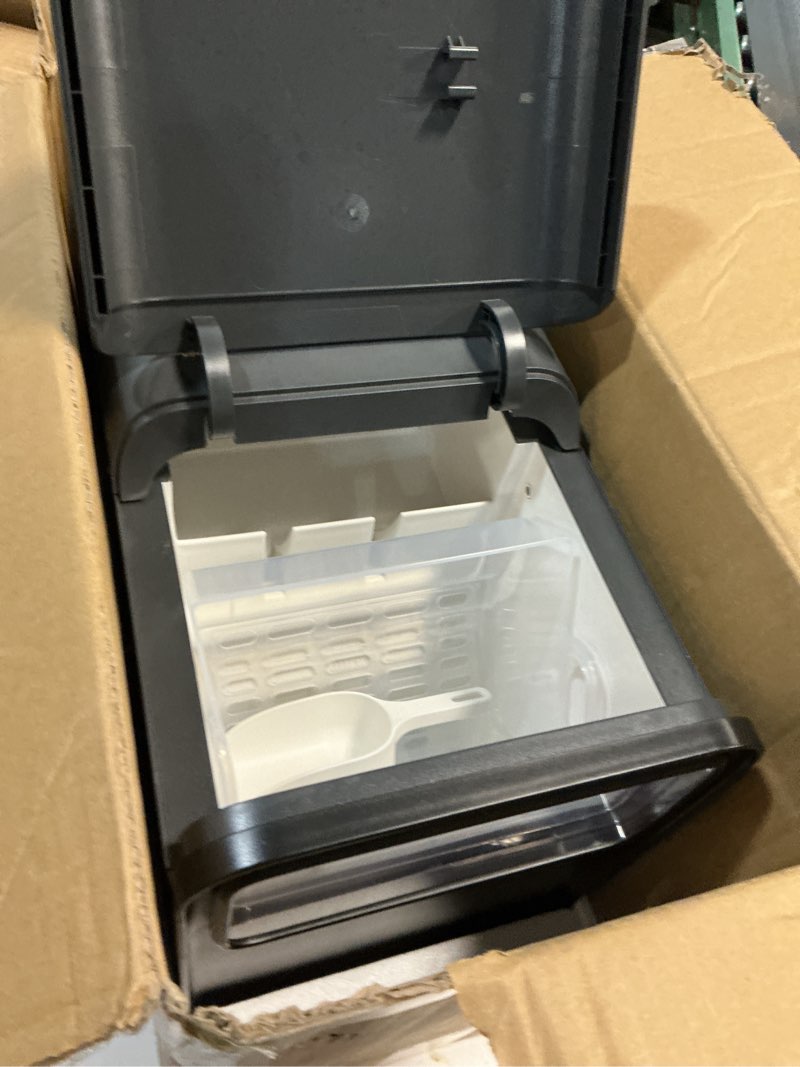 Condition photo showing Good Condition for breezome ice maker countertop, 9 ice cubes in 6 mins, self-cleaning portable ice machine with basket and scoop, 2 sizes of bullet ice for home kitchen party camping rv