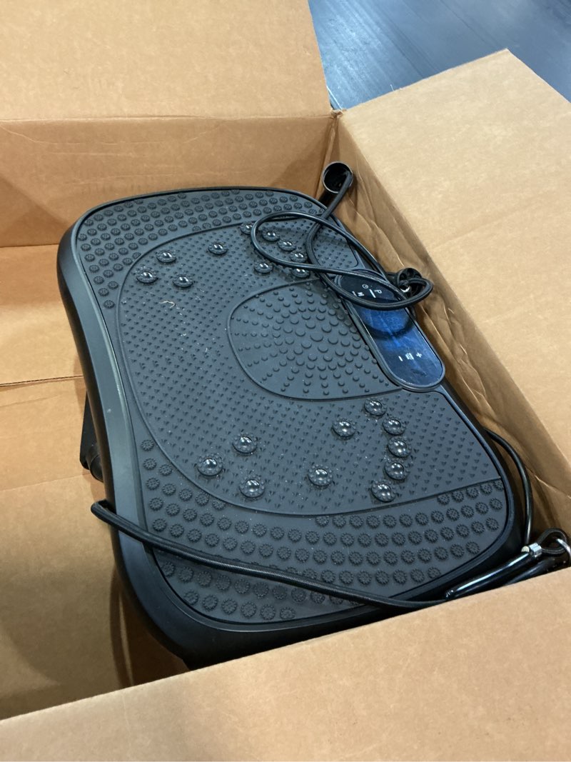 Condition photo showing As Is for axv vibration plate fitness platform exercise machine vibrating shaking full body shaker workout vibrate stand shake board sport for weight loss fat burner for gym home office slim-bt.black