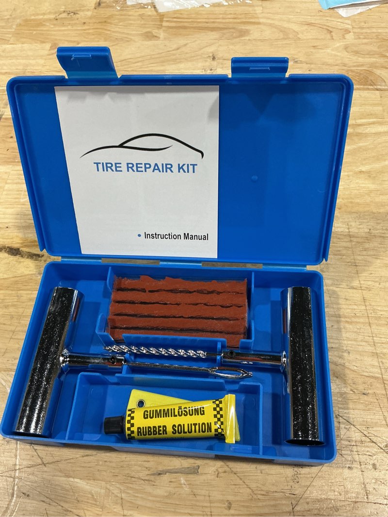 Condition photo showing Good Condition for tire repair kit with plugs, tire plug kit heavy duty professional for car, atv, motorcycle, truck, flat tire emergency repair (boxed type - 16 pcs)