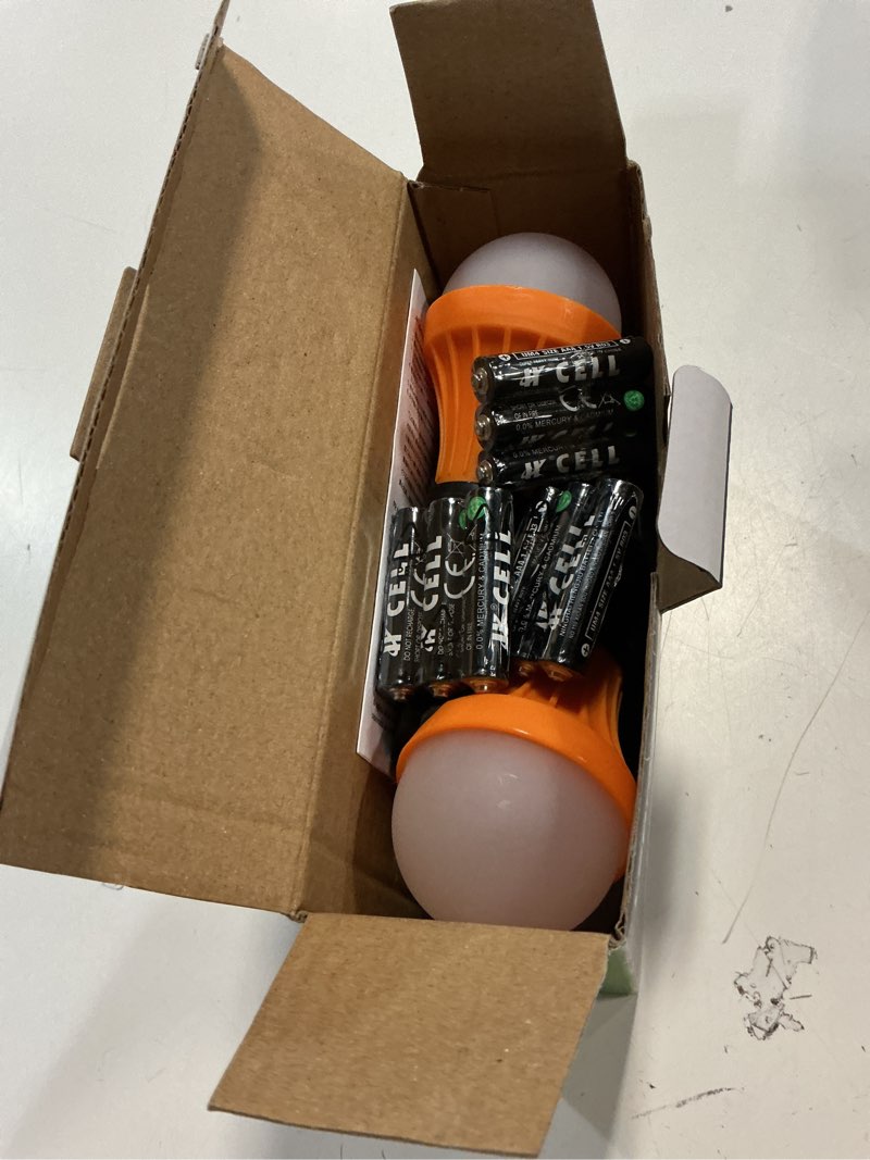 Condition photo showing Good Condition for lepro led camping lantern, camping accessories, 3 lighting modes, hanging tent light bulbs with clip hook for camping, hiking, hurricane, storms, outages, collapsible, batteries included, 4 packs (b083txb5qy)