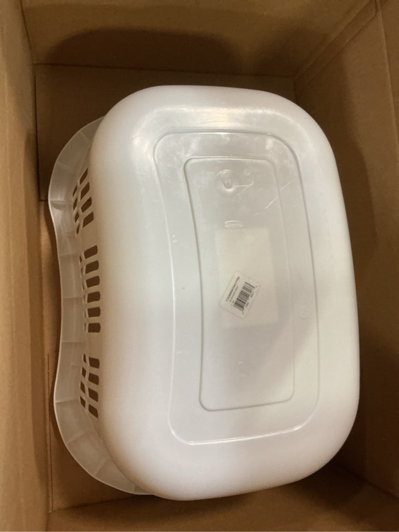Condition photo showing Good Condition for rubbermaid laundry basket, xl hip-hugger basket, 2.1-bushel, white, laundry, storage, bathroom, bedroom, home closet clothes basket