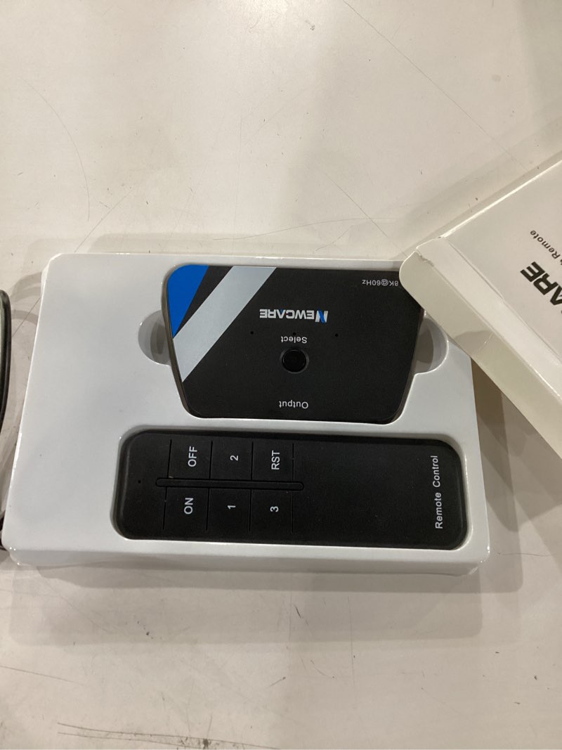 Condition photo showing Good Condition for NEWCARE 8K HDMI Switch 3 in 1 Out, HDMI 2.1 Switch with Remote, HDMI Splitter 4K@120Hz Support 8K@60Hz HDCP2.3 HDR10+ VRR ALLM Dolby, HDMI Switcher Compatible with TV PS5/4 Xbox Laptops PC Projector 8K@60Hz HDMI Switcher with Remote