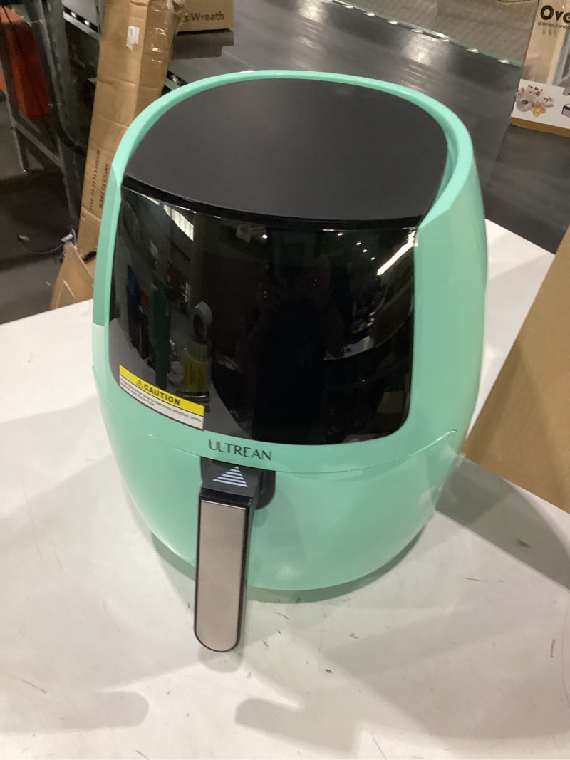 Condition photo showing New/Like New for ultrean 5.8 quart air fryer, electric hot air fryers oilless cooker with 10 presets, digital lcd touch screen, nonstick basket, 1700w, ul listed (green)