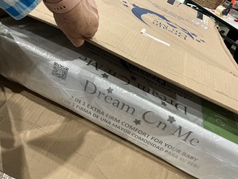 Condition photo showing New/Like New for dream on me honeycomb orthopedic firm fiber standard baby crib mattress, greenguard gold and jpma certified, 5” fiber core optimum support, fits crib and toddler bed, waterproof vinyl cover white