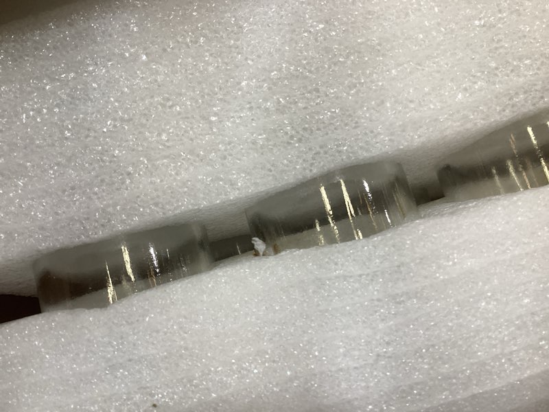 Condition photo showing As Is for Hewory Cylinder Glass Bud Vases: Set of 12 Small Clear Skinny Single Flower Vase for Centerpieces - Minimalist Bulk Vases for Wedding Birthday Bridal Shower Party Events Table Decor, 5.91"(H)×1.8"(D) 12 Clear