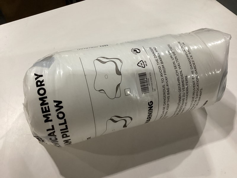 Condition photo showing New/Like New for Osteo Sustained Cervical Health Neck Pillow, Contour Zoned Design Ergonomic Pillow for Pain Relief, No-Temperature Affected Memory Foam Pillows, Cooling Pillow Support Side, Back, Stomach Sleeper Dark Gray