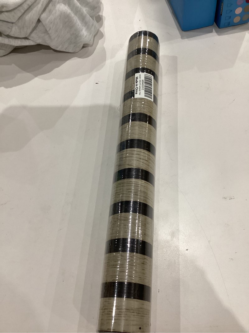 Condition photo showing New/Like New for Wallpaper Peel and Stick Self-Adhesive Wood Grating Stripe Faux Wood Contact Paper Wall Paper PVC Vinyl Film Removable Waterproof Stick Paper Easy to Apply Wall Coverings Shelf Home Decorative Light yellow black 17.5" x 393"