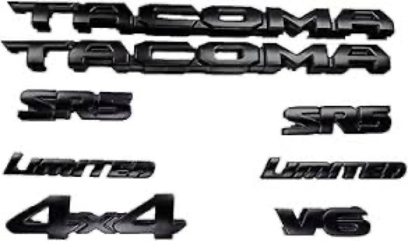 Blackout Emblem Overlays 6Pcs Compatible with 2016 2017 2018 2019 2020 2021 2022 2023 ABS Plastic Badge Emblems Overlay 250326 with Strong Adhesive Matte Black