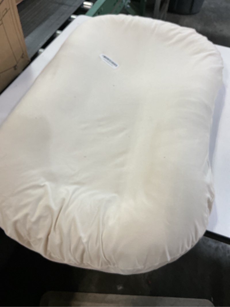 Condition photo showing As Is for Baby Lounger - Baby Lounger for Newborn, 0-24 Months, Infant Lounger for Home and Travel, Soft Cotton, Baby Nest Lounger, Newborn Babies Essentials Gifts, White (Lounger Cover Included)