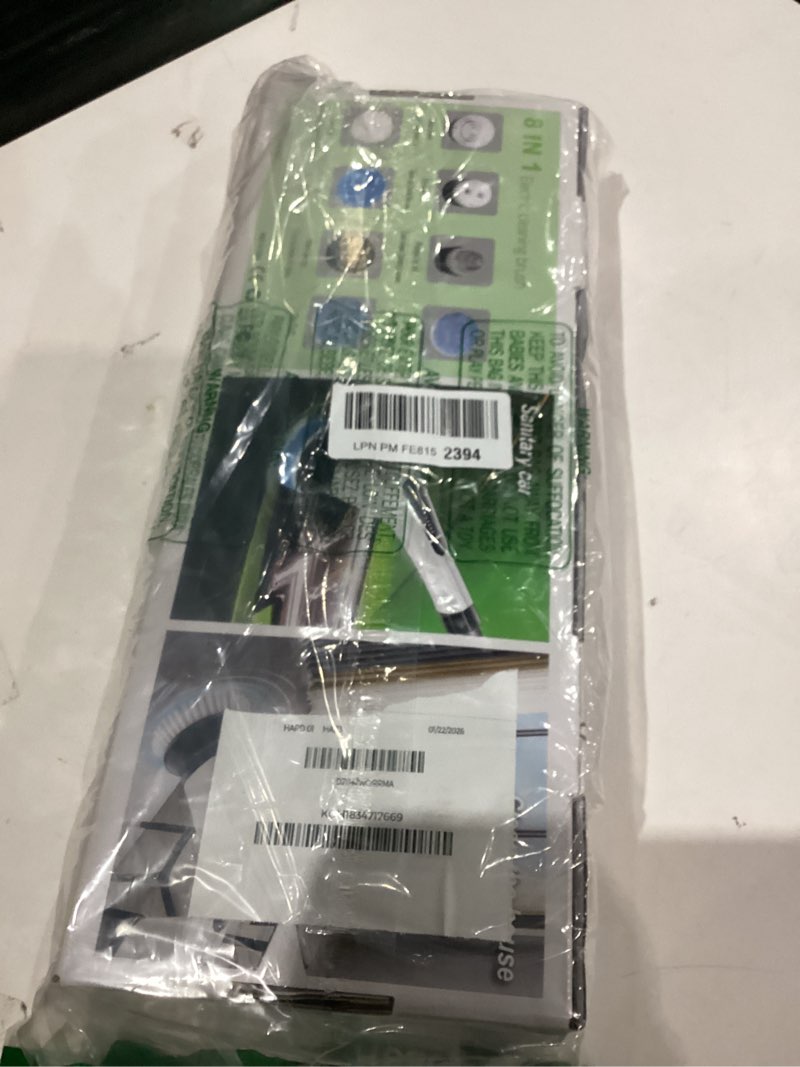 Condition photo showing As Is for Leebein Electric Spin Scrubber, Cordless Cleaning Brush with 8 Replaceable Brush Heads, Tub and Floor Tile 360 Power Scrubber Dual Speed with Adjustable & Detachable Handle for Bathroom Kitchen Car White