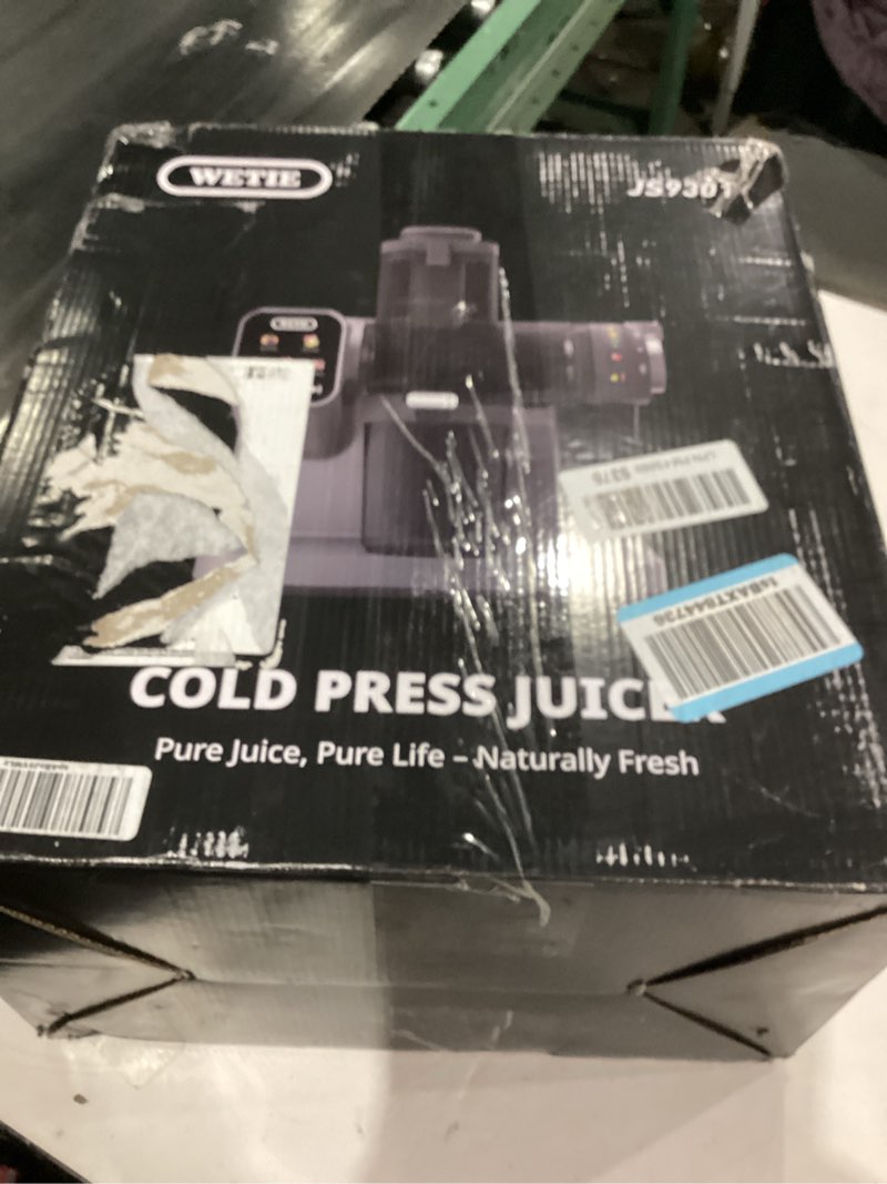 Condition photo showing As Is for WETIE Cold Press Juicer, Powerful Juicer Machines with Adjustable Juicing Pressure, 99% High Juice Yield, Quiet Slow Masticating Juicer with Touch Screen, 3.54'' Feed Chute, Easy to Clean with Brush Grey