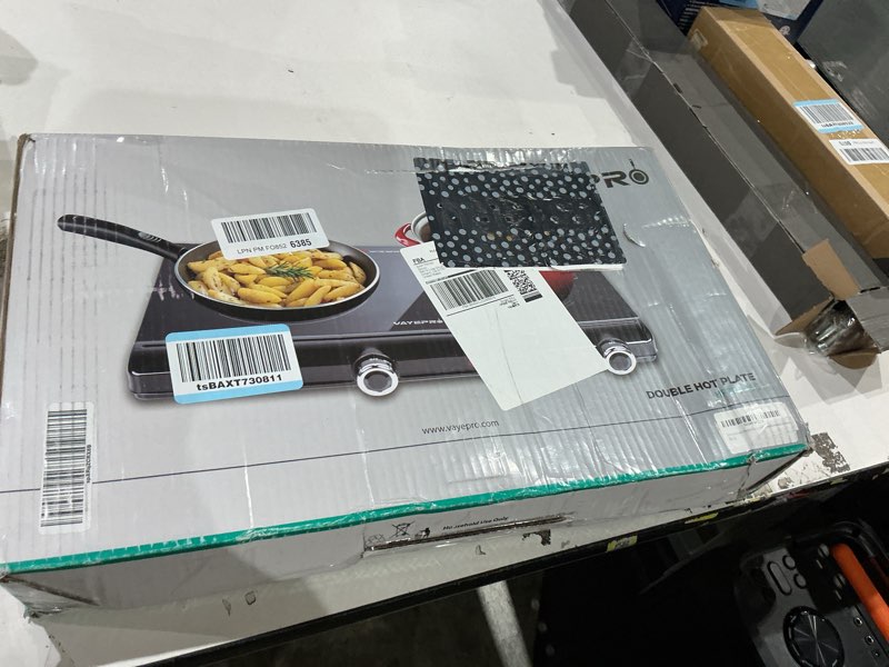 Condition photo showing As Is for infrared double burner electric cooktop - 1800w portable stove, heat-up in seconds, countertop cooktop for dorm, compatible with all cookware ceramic glass hp202-t5g