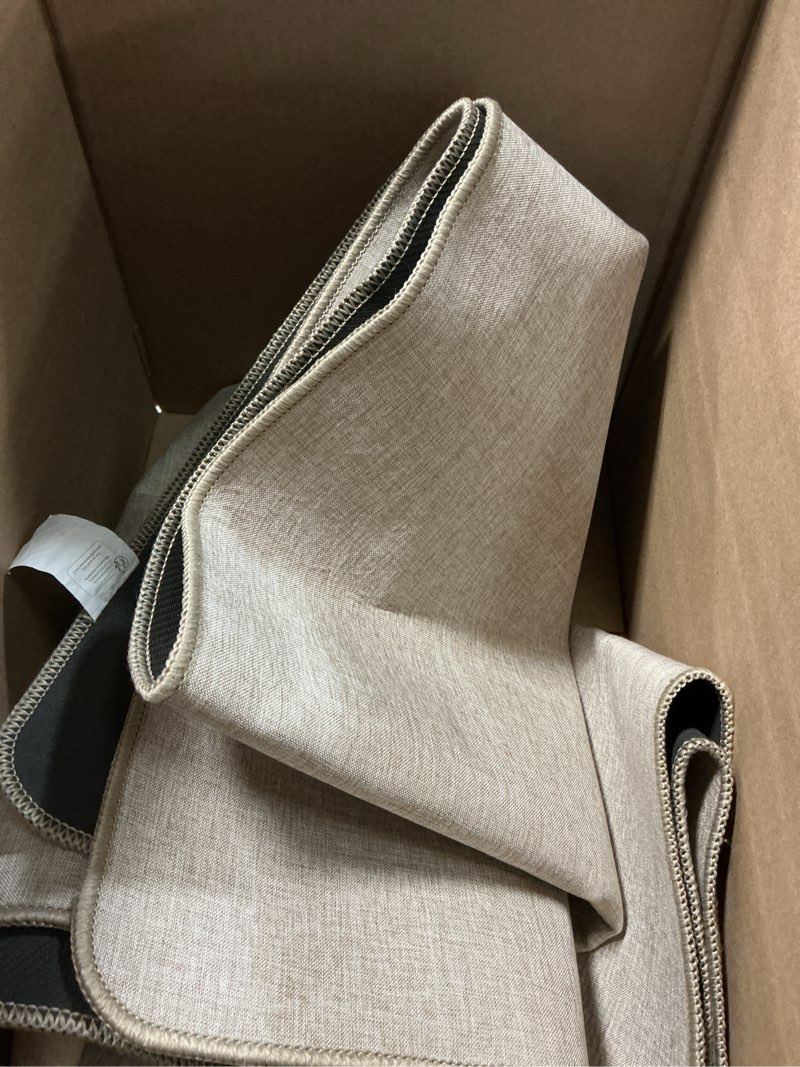 Condition photo showing As Is for lekeepgo ultra thin indoor door mat 36"x59", low-profile door mat indoor entrance, non slip rubber backing inside doormat washable welcome front entryway dirt trapper entry mat, khaki khaki 36"x59" solid