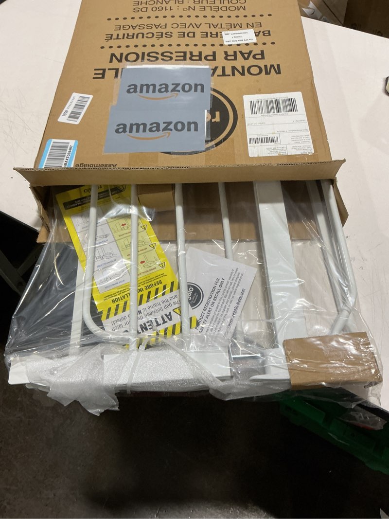 Condition photo showing Good Condition for Regalo Safety 38" Baby Gate for Doorways & Bottom of Stairs, Pressure Mount Design for Babies, Toddlers & Pets, Tested & Safe for 30 Years, American Designed, American Owned, White White 29-38.5"W x 30"H