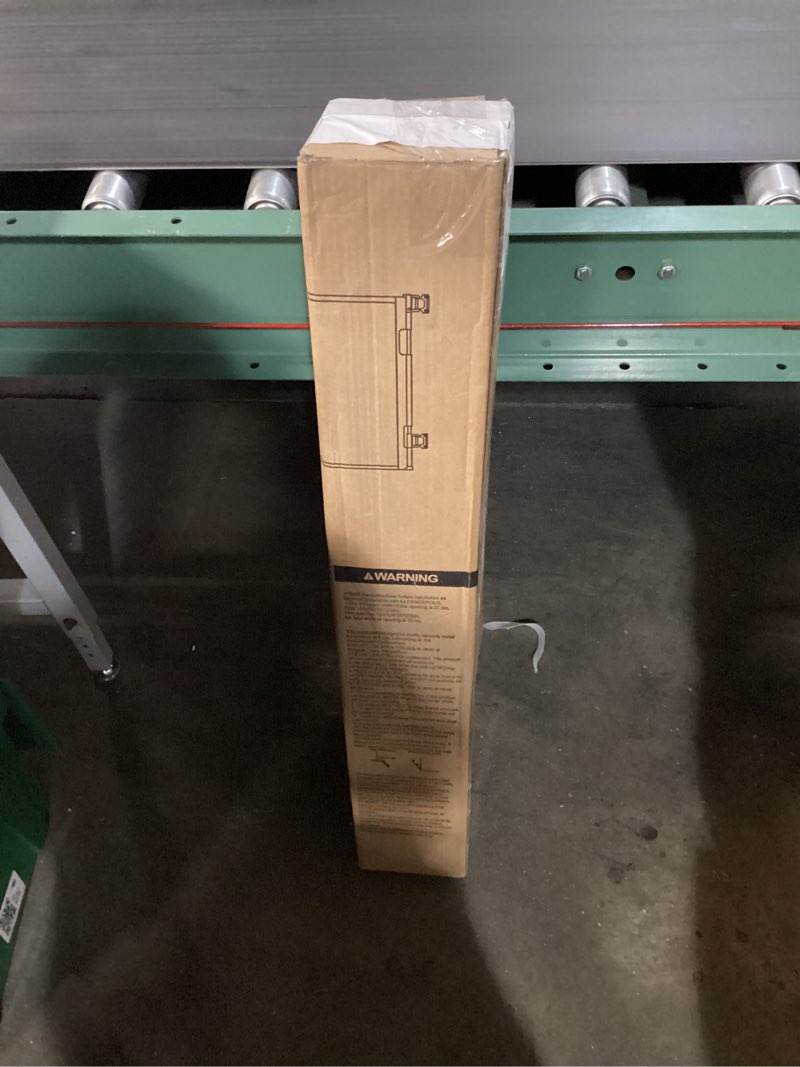 Condition photo showing New/Like New for 120 inch retractable baby gates 34 inch tall, retractable gate with reinforced strip design to prevent crawling through, 10 ft extra wide retractable dog gate for indoor/outdoor white 34" tall x 120" wide