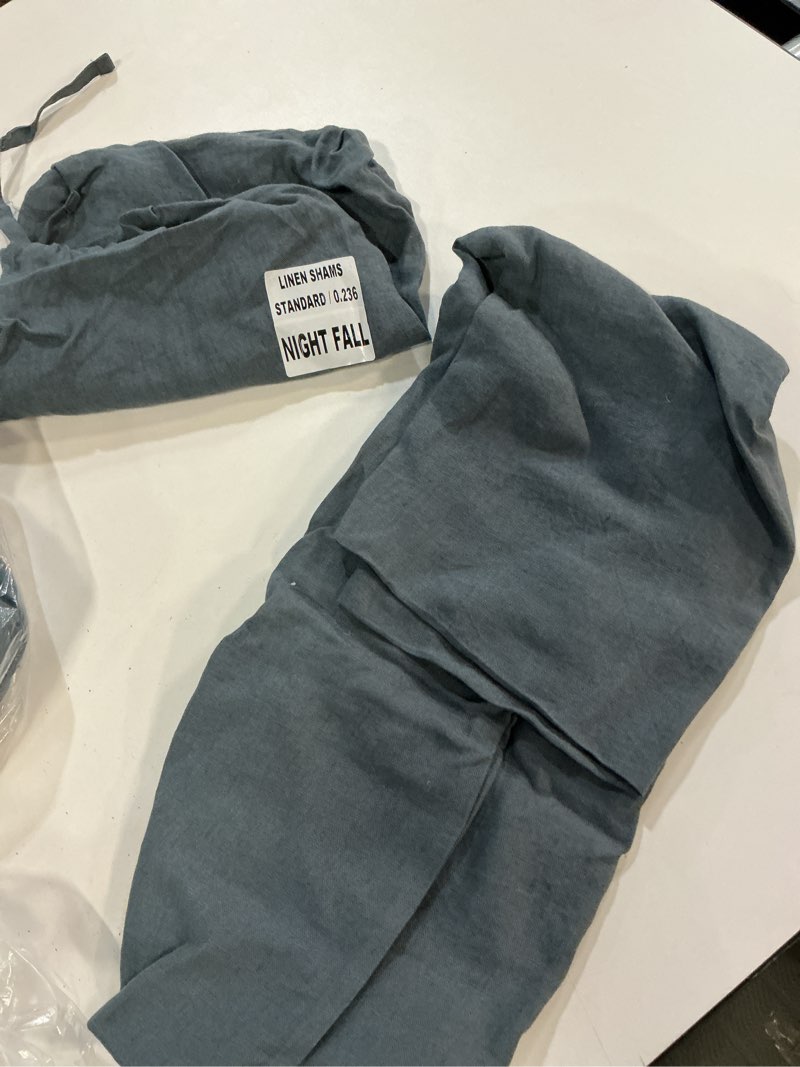 Condition photo showing New/Like New for european linen sham set, standard, nightfall