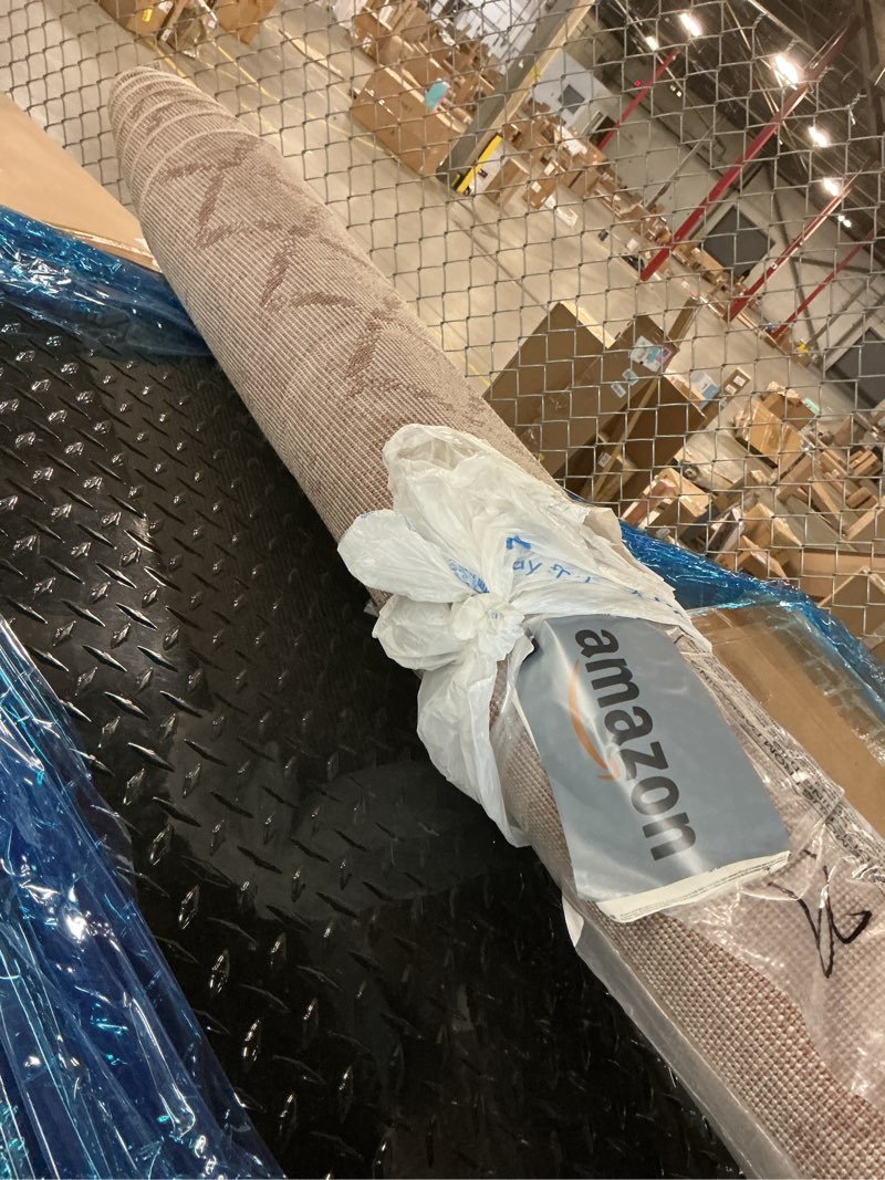 Condition photo showing As Is for jonathan y boho vintage diamond cream/gray indoor area rug 8x10 ft, moroccan hype for living room, bedroom, kitchen, office, easy-cleaning, high traffic, pet-friendly, non-shedding (moh101b-8) cream/gray 7'9" x 10' (rectangular)