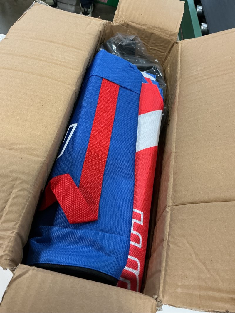 Condition photo showing Good Condition for portable cornhole set with 2 collapsible cornhole boards, 8 cornhole bean bags and carrying case for yard toss game, indoor outdoor camping games for family parties (3 x 2-feet) blue red 3'x2'