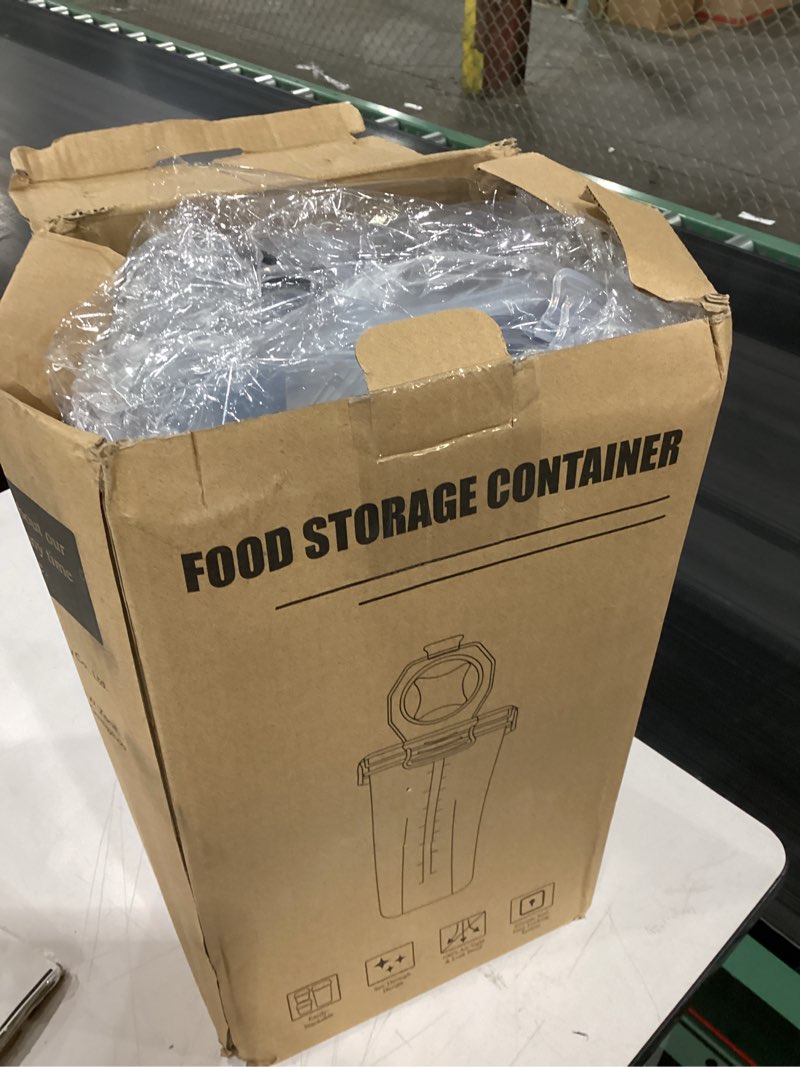 Condition photo showing New/Like New for cereal containers storage set (4l / 135.2oz), 8pcs airtight food storage containers with lids, cereal dispensers for kitchen pantry organization and storage with pour spout, 20 labels, marker 8 pack