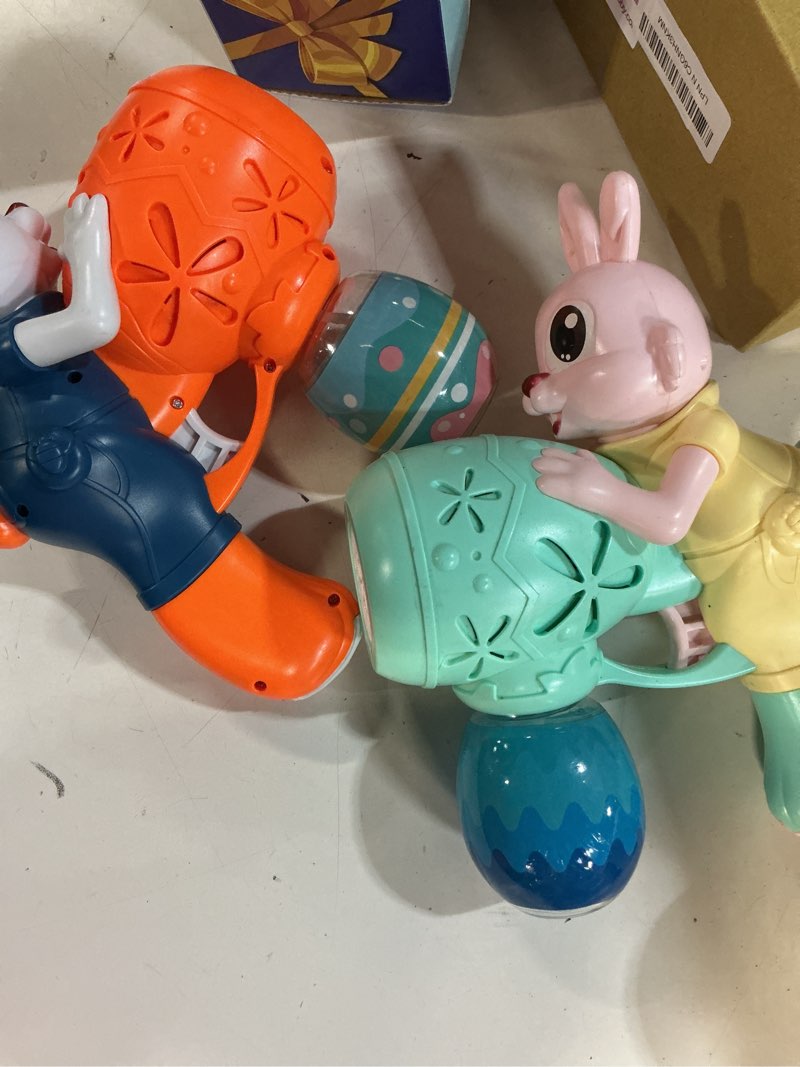 Condition photo showing As Is for bubble gun for kids 2 pack bubble guns kit for toddlers rabbit bubble machine electric bubble toy automatic bubble blower bubble maker for outdoor easter gift for kids